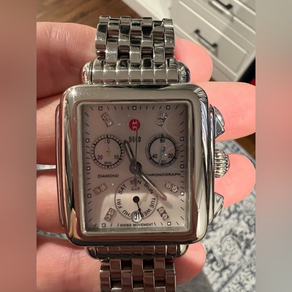 Michele Deco Diamond Chronograph Bracelet Watch, 33mm - Picture 10 of 16